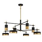 Lustre Savoy House Ashor 1-1637-8-143 8 Lumières 56W Noir mat avec accents en laiton chaud