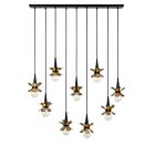 Savoy House Portinatx 1-2185-9-103 9-Lumières 900W Noir satiné avec or martelé Lustre linéaire
