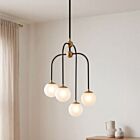 Lustre Savoy House Couplet 1-6697-4-143 4 Lumières 240W Noir mat avec laiton chaud