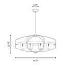 Lustre linéaire Savoy House Kirkland 1-8042-6-79 6 Lumières 360W Bronze anglais et laiton chaud