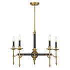 Savoy House 1-9511-5-143 5-Lumières 300W Noir mat et laiton chaud Lustre