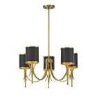 Lustre Savoy House Quincy 1-9945-5-143 5 Lumières 300W Noir mat avec laiton chaud