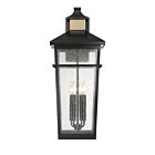 Lanterne murale d'extérieur Savoy House 5-716-143 Kingsley 4-lumières 160W Noir mat avec laiton chaud