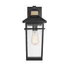 Lanterne murale d'extérieur Savoy House 5-719-143 Kingsley 1-lumière 60W Noir mat avec laiton chaud