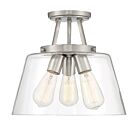Plafonnier Semi Encastré Savoy House Essentials Calhoun 6-1024-3-Sn 3 Lumières 180W Nickel Satiné