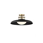 Plafonnier Semi Encastré Savoy House Gavin 6-1685-1-143 1 Lumière 60W Noir Mat Avec Accents En Laiton Chaud