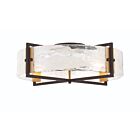 Plafonnier Semi Encastré Savoy House Hayward 6-1695-4-143 4 Lumières 240W Noir Mat Avec Accents En Laiton Chaud