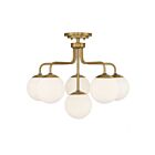 Plafonnier Semi Encastré Savoy House Essentials Marco 6-1950-6-322 6 Lumières 360W Laiton Chaud