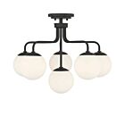 Plafonnier Semi Encastré Savoy House Essentials Marco 6-1950-6-89 6 Lumières 360W Noir Mat