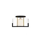 Plafonnier Semi Encastré Savoy House Eaton 6-1981-1-143 1 Lumière 60W Noir Mat Avec Accents En Laiton Chaud