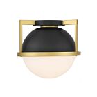 Plafonnier Savoy House Carlysle 6-4602-1-143 1 Lumière 60W Noir Mat Avec Laiton Chaud