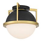 Plafonnier Savoy House Carlysle 6-4602-1-143 1 Lumière 60W Noir Mat Avec Laiton Chaud