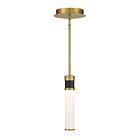 Mini Suspendu Savoy House Abel 7-1643-1-143 1 Lumière 8W Noir Mat Avec Accents En Laiton Chaud