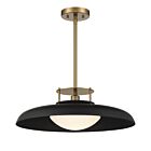 Suspendu Savoy House Gavin 7-1690-1-143 1 Lumière 60W Noir Mat Avec Accents En Laiton Chaud