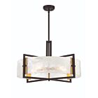 Suspendu Savoy House Hayward 7-1696-5-143 5 Lumières 300W Noir Mat Avec Accents En Laiton Chaud