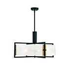 Suspendu Savoy House Hayward 7-1696-5-143 5 Lumières 300W Noir Mat Avec Accents En Laiton Chaud