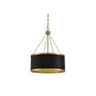 Suspendu Savoy House Delphi 7-188-6-143 6 Lumières 360W Noir Avec Accents En Laiton Chaud