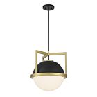 Suspendu Savoy House Carlysle 7-4600-1-143 1 Lumière 60W Noir Mat Avec Accents Laiton Chaud