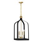 Savoy House Sheffield 7-7802-4-143 4-Lumières 240W Noir mat avec des accents de laiton chaleureux Suspendu