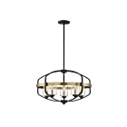 Suspendu Savoy House Kirkland 7-8041-5-79 5 Lumières 300W Bronze Anglais Et Laiton Chaud