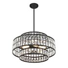 Suspendu Savoy House Essentials Renzo 7-9046-4-89 4 Lumières 240W Noir Mat