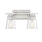 Luminaire de vanité Savoy House Essentials 8-1020-2-SN Calhoun 2 Lumières 120W Nickel satiné