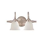Luminaire de vanité Savoy House Essentials 8-1062-2-SN Brunswick 2 Lumières 120W Nickel satiné