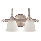 Luminaire de vanité Savoy House Essentials 8-1062-2-SN Brunswick 2 Lumières 120W Nickel satiné