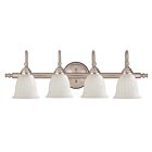 Luminaire de vanité Savoy House Essentials 8-1062-4-SN Brunswick 4 Lumières 240W Nickel satiné