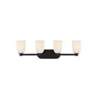 Savoy House 8-1245-4-BK Baldwin 4-Luminaires 60W Noir Incandescente/LED Luminaire de vanité