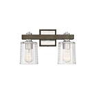 Luminaire de vanité Savoy House 8-1255-2-165 Halifax 2 Lumières 120W Nickel satiné avec bois gris
