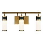 Luminaire de vanité Savoy House 8-1638-3-143 Abel 3 Lumières 24W Noir mat avec accents en laiton chaud
