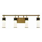 Luminaire de vanité Savoy House 8-1638-4-143 Abel 4 Lumières 32W Noir mat avec accents en laiton chaud