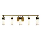 Luminaire de vanité Savoy House 8-1638-5-143 Abel 5 Lumières 40W Noir mat avec accents en laiton chaud