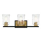 Luminaire de vanité Savoy House 8-1720-3-143 Sidney 3 Lumières 180W Noir mat avec accents en laiton chaud
