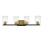 Luminaire de vanité Savoy House 8-1720-4-143 Sidney 4 Lumières 240W Noir mat avec accents en laiton chaud