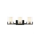 Luminaire de vanité Savoy House 8-1977-3-143 Eaton 3 Lumières 180W Noir mat avec accents en laiton chaud