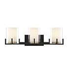 Luminaire de vanité Savoy House 8-1977-3-143 Eaton 3 Lumières 180W Noir mat avec accents en laiton chaud