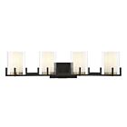 Luminaire de vanité Savoy House 8-1977-4-143 Eaton 4 Lumières 240W Noir mat avec accents en laiton chaud