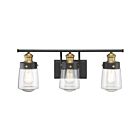 Luminaire de vanité Savoy House 8-2069-3-51 Macauley 3 Lumières 180W Noir vintage avec laiton chaud