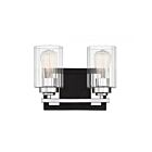 Luminaire de vanité Savoy House 8-2154-2-67 Redmond 2 Lumières 120W Noir mat avec accents en chrome poli