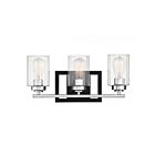Luminaire de vanité Savoy House 8-2154-3-67 Redmond 3 Lumières 180W Noir mat avec accents en chrome poli