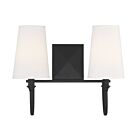 Luminaire de vanité Savoy House Essentials 8-2542-2-89 Cameron 2 Lumières 80W Noir mat