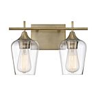 Luminaire de vanité Savoy House Essentials 8-4030-2-322 Octave 2 Lumières 120W Laiton chaud