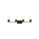 Savoy House 8-4081-4-BK Jarrell 4-Luminaires 60W Noir Incandescente/LED Luminaire de vanité