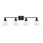 Luminaire de vanité Savoy House Essentials 8-9130-4-BK Drake 4 Lumières 240W Noir