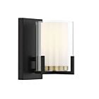 Applique Murale Savoy House Eaton 9-1977-1-143 1 Lumière Noir Mat Avec Accents En Laiton Chaud