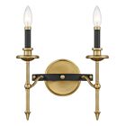Savoy House 9-9510-2-143 2-Lumières 120W Noir mat et laiton chaud Applique murale