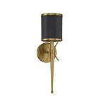 Applique Murale Savoy House Quincy 9-9944-1-143 1 Lumière Noir Mat Avec Laiton Chaud