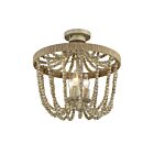 Plafonnier Semi Encastré Savoy House Meridian M60002-97 3 Lumières 180W Bois Naturel Avec Corde